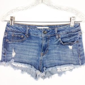 Bullhead Black Denim Shorts Distressed Size 5